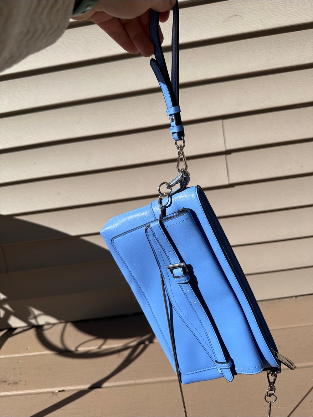 REED by Reed Krakoff Blue Periwinkle 3-in-1 Wristlet Clutch Crossbody - Picture 8 of 9
